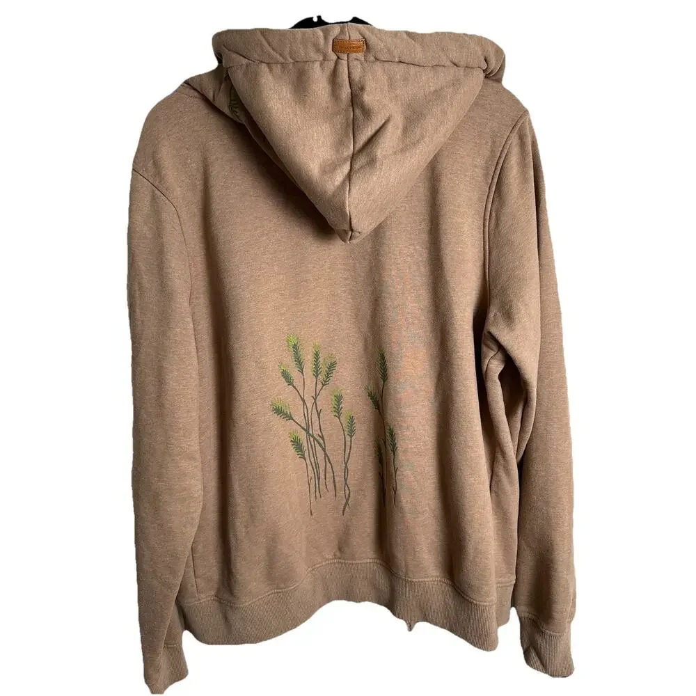 Naketano Women's Full-Zip Hoodie Sweatshirt Walk On The Wild Side M Brown - Picture 1 of 12